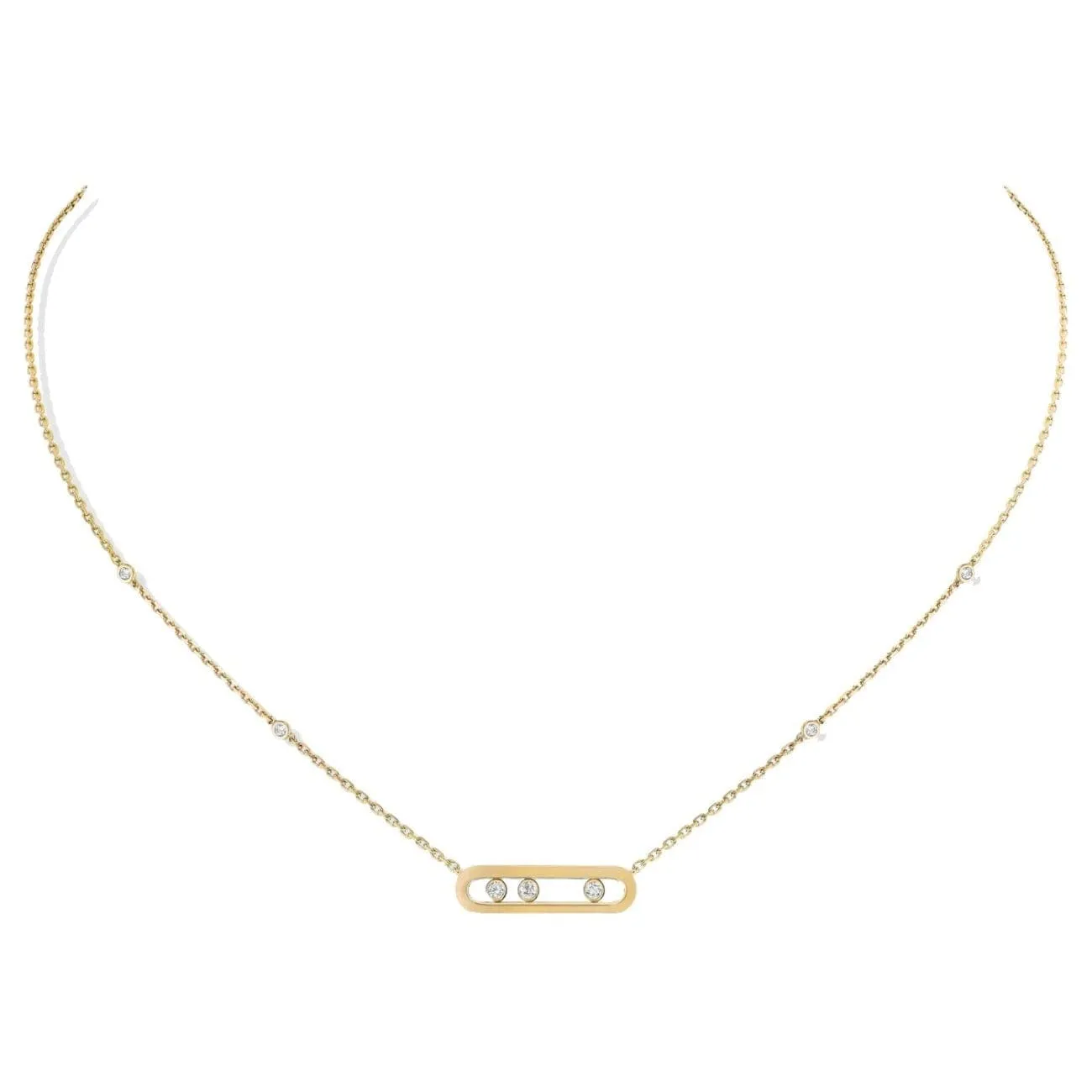 YELLOW GOLD DIAMOND NECKLACE BABY MOVE
